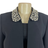 Tahari Arthur S. Levine Luxe Black  With Beaded Collar Womens Blazer Sz 6