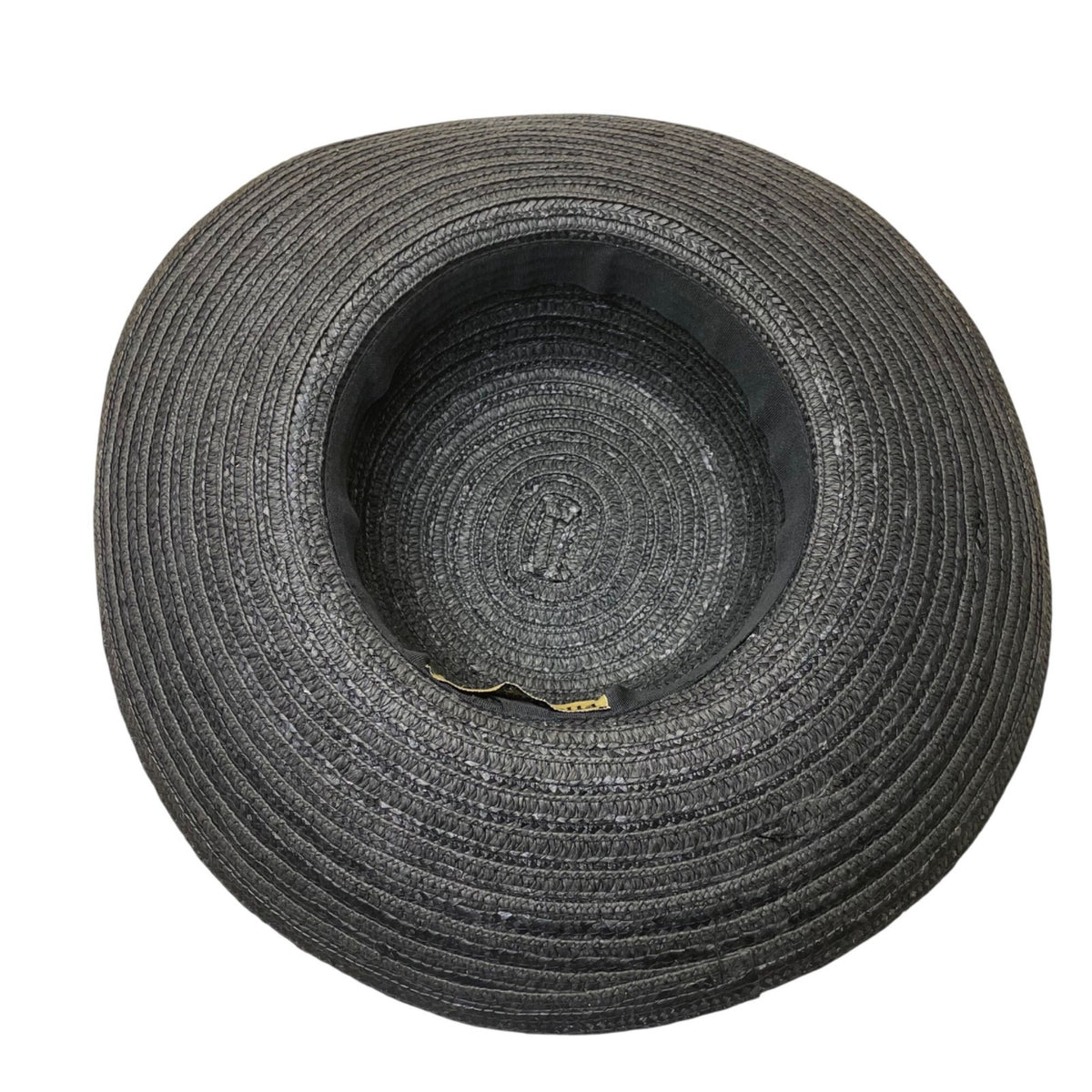 Flora Bella Womens Black Straw Hat W/Mother-Of-Pearl Accents Sun Protection
