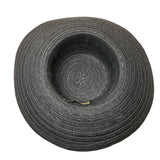 Flora Bella Womens Black Straw Hat W/Mother-Of-Pearl Accents Sun Protection
