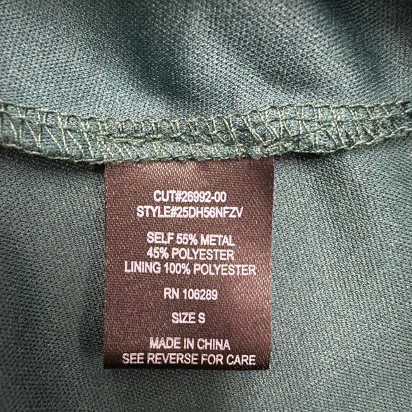 Trixxi Womens Green Metallic Layered Fit & Flare Mini Dress Sz S