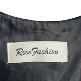 Rose Fashion Womens Black Embroidered Sleeveless Vest Chain Horse Design Sz M