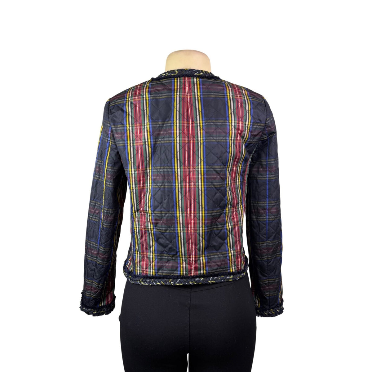 J.Crew Womens Multicolor Quilted Plaid Jacket Stylish & Lightweight Size 6