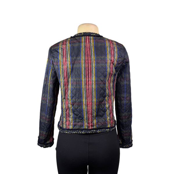 J.Crew Womens Multicolor Quilted Plaid Jacket Stylish & Lightweight Size 6