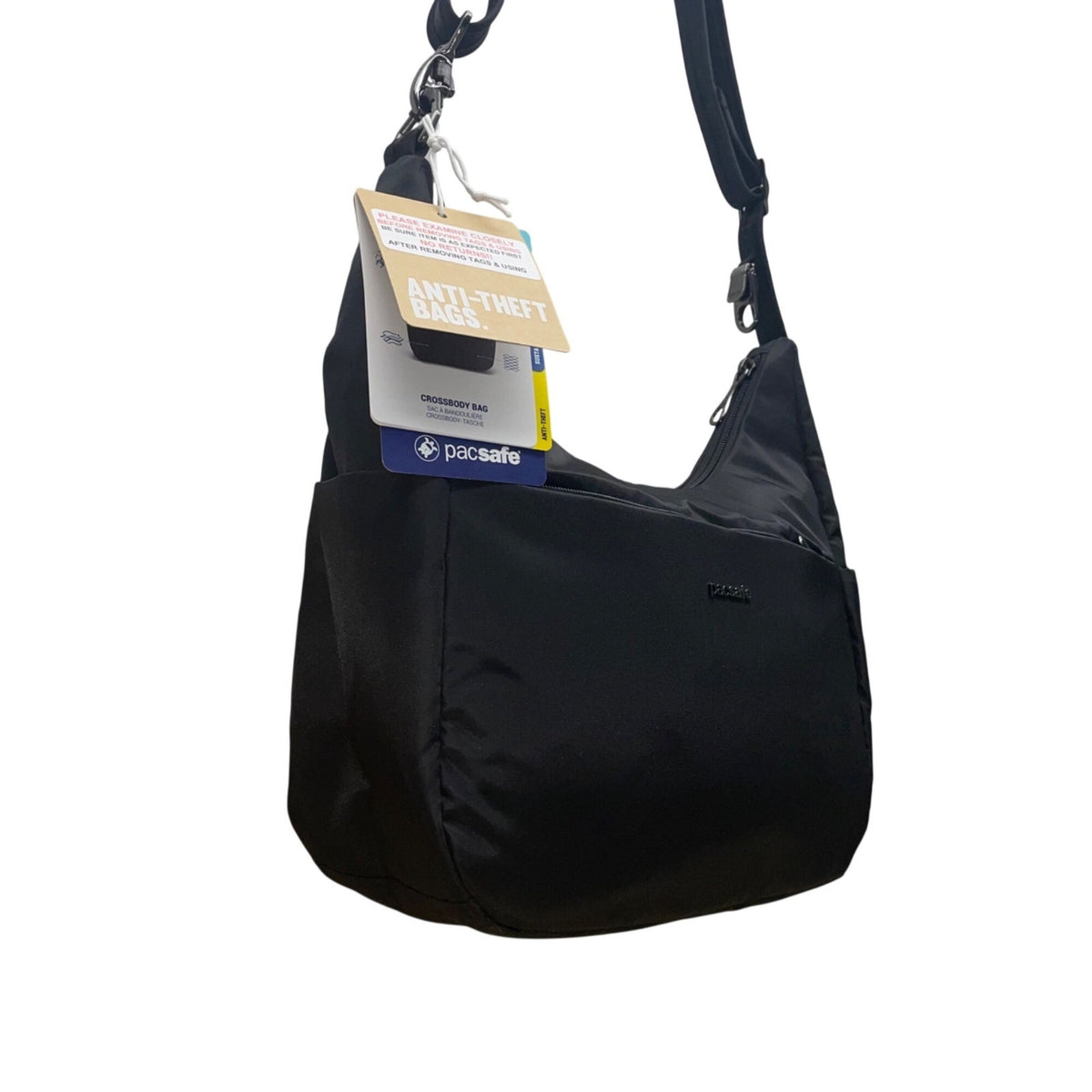 Pacsafe Women’s Black Nylon Adjustable Strap Rfid Anti-Theft Crossbody Bag