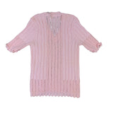 Vogue Womens Pink Knit Top & Skirt Set Soft Modest Ribbed 2-Piece Sz M