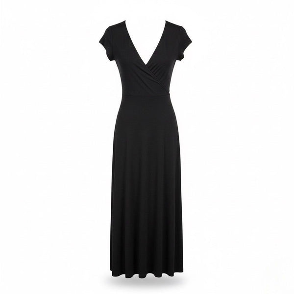 Banana Republic Womens Black Wrap Maxi Dress Comfortable & Flowy Sz M