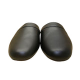 The Vermont Country Store Men’s Black Leather Slip-On House Slippers Size 9M