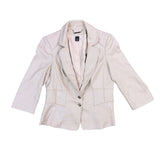 White House Black Market Womens Beige Linen Blend Blazer Jacket Size 10