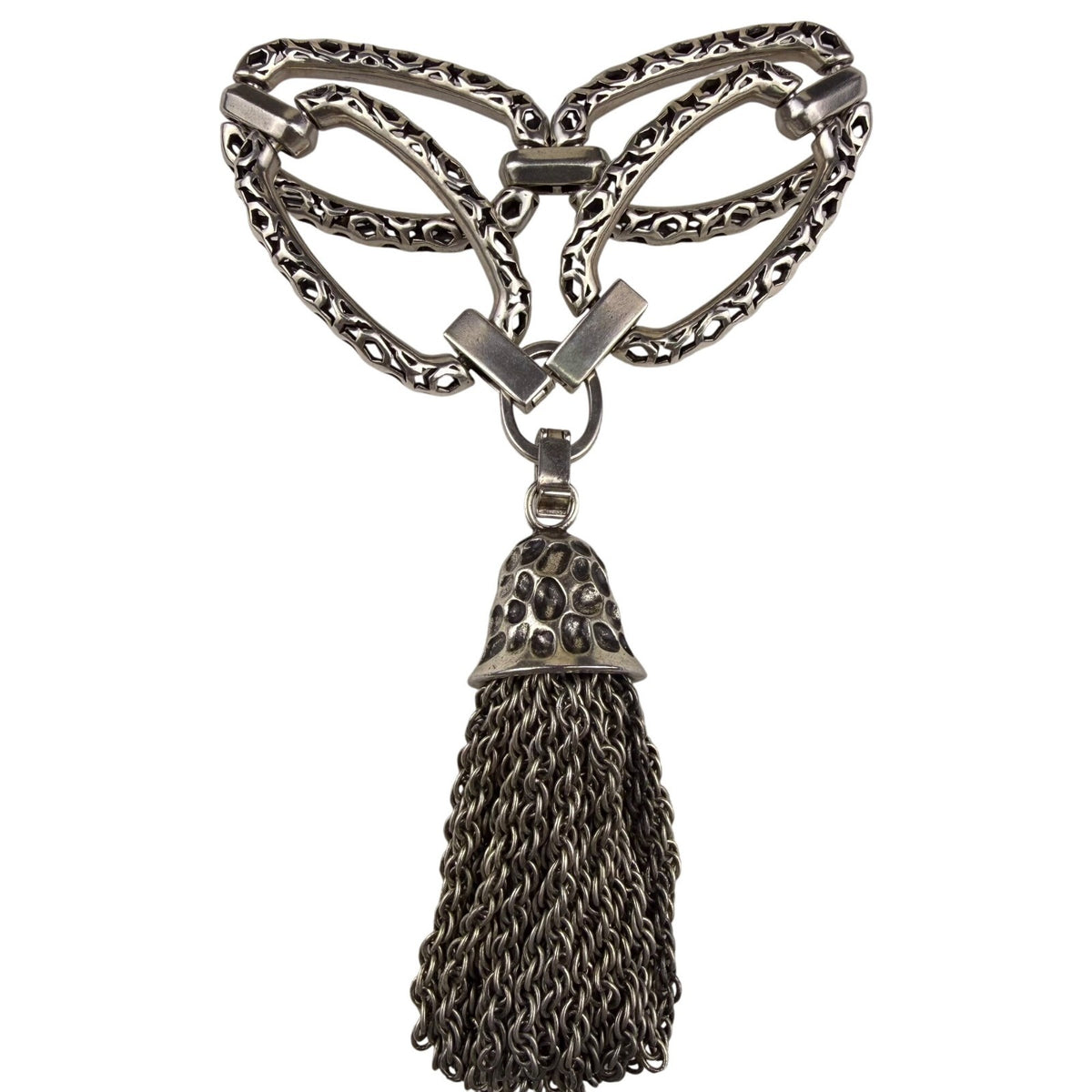 Kendra Scott Womens Silver Tone Metal Open Link Chain Tassel Bracelet