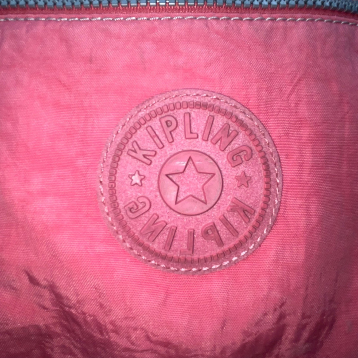 Kipling Women’s Coral Red Nylon  Expandable Zipper Closure Shoulder Bag