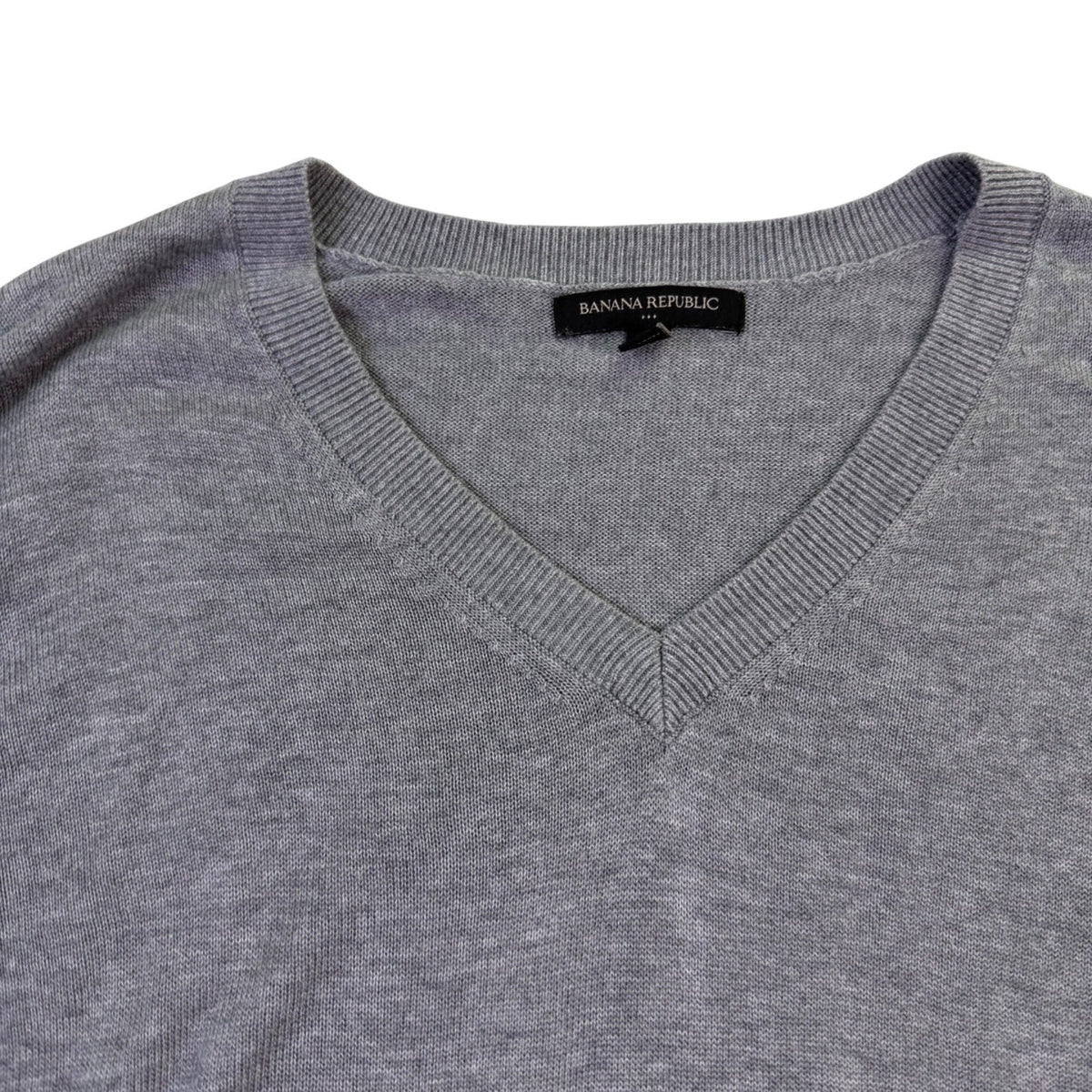 Banana Republic Women Gray V-Neck Sweater Classic Knit Pullover Size S
