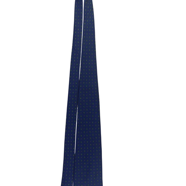 Aquascutum Mens Blue Silk Tie Green Paisley Pattern Lightweight Elegant Design