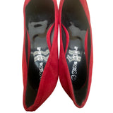 Xin Ma Women’s Red Faux Suede Slip-On Pointed Toe Ballet Low Heels Size 25