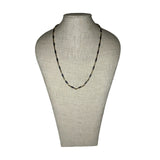 Vintage Delicate Elongated Blue Glass Necklace 24