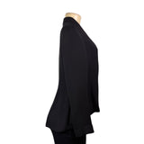 Eileen Fisher Womens Black Silk Open-Front Jacket Minimalist Design Sz XS