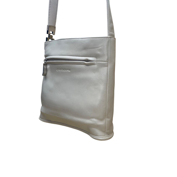 Liz Claiborne Women’s Bone White Faux Leather Adjustable Strap Crossbody Bag
