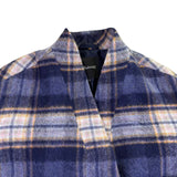 Madewell Womens Navy Wool Blend Plaid Double-Breasted Coat Size XS