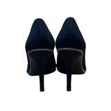 Stuart Weitzman Women’s Black Satin & Glitter Fairlady Stiletto High Heels Size