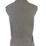 Lauren Ralph Lauren Womens Beige Sleeveless Vest With Faux Leather Trim Size XL