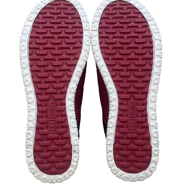 L.L.Bean Men’s Red Dark Earth Nylon Ultralight PrimaLoft Slip-On Shoes Size 12M