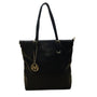 Mia K Farrow Women’s Black Faux Leather Gold Accents Zipper Pockets Tote Bag