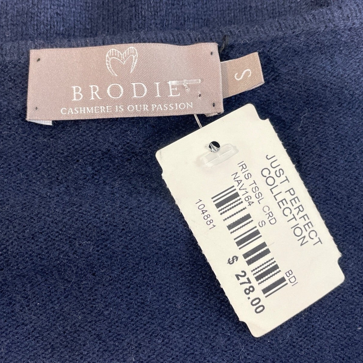 Brodie Women’s Navy Blue Cardigan Cashmere Sweater Sz S - NWT