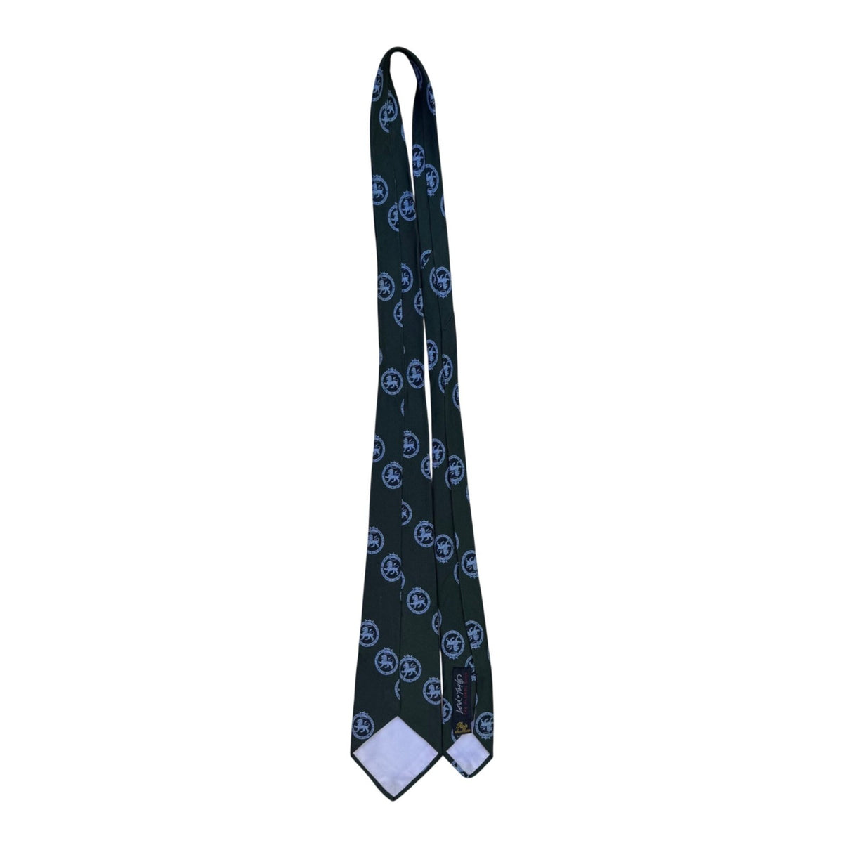 Lord & Taylor Mens Green All Silk Patterned Tie British Crested Club  Details