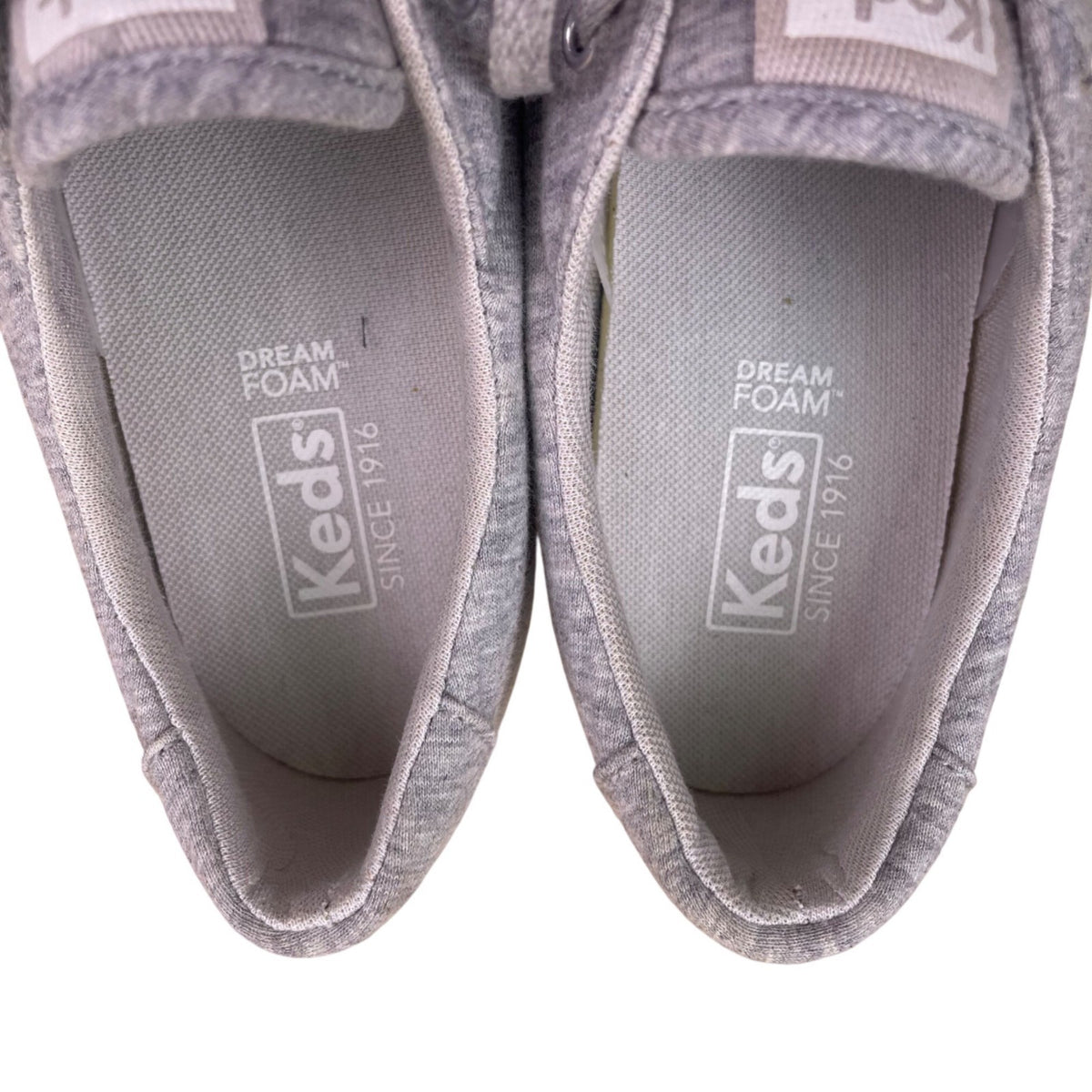 Keds Women’s Gray Canvas Lace-Up Sneakers Dream Foam Casual Shoes Size 8.5