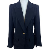The Base Women's Black Blazer Gold Button Detail