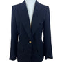 The Base Women's Black Blazer Gold Button Detail