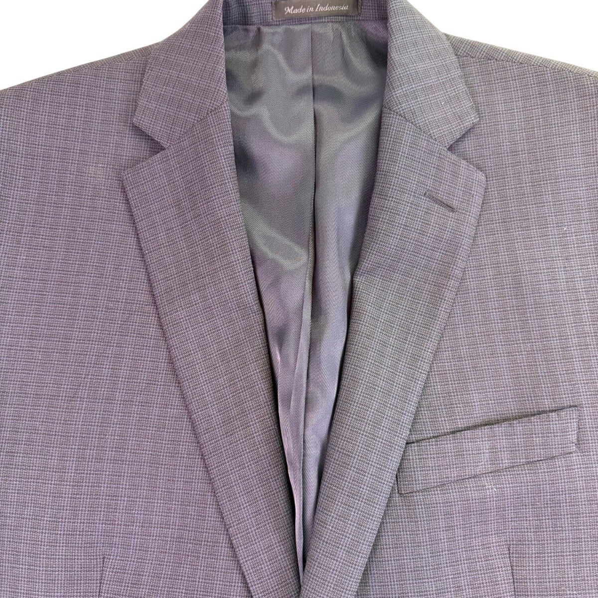 Calvin Klein Mens Navy Wool Blazer Jacket Slim Fit Checkered Two-Button Sz 40R