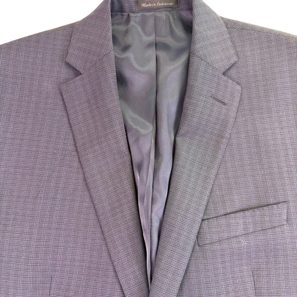 Calvin Klein Mens Navy Wool Blazer Jacket Slim Fit Checkered Two-Button Sz 40R