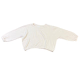 Anthropologie Womens Beige Cotton Cropped Long Sleeve Top Size S