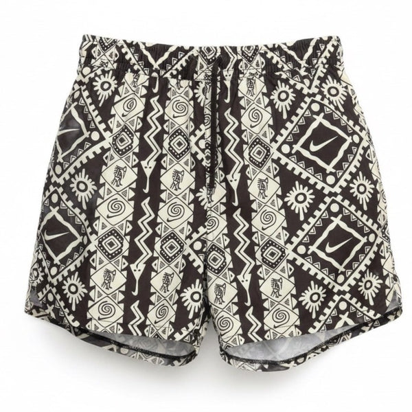 Nike Mens Black White Swim Trunks Standard Fit Above-Knee Geometric Print Sz XL