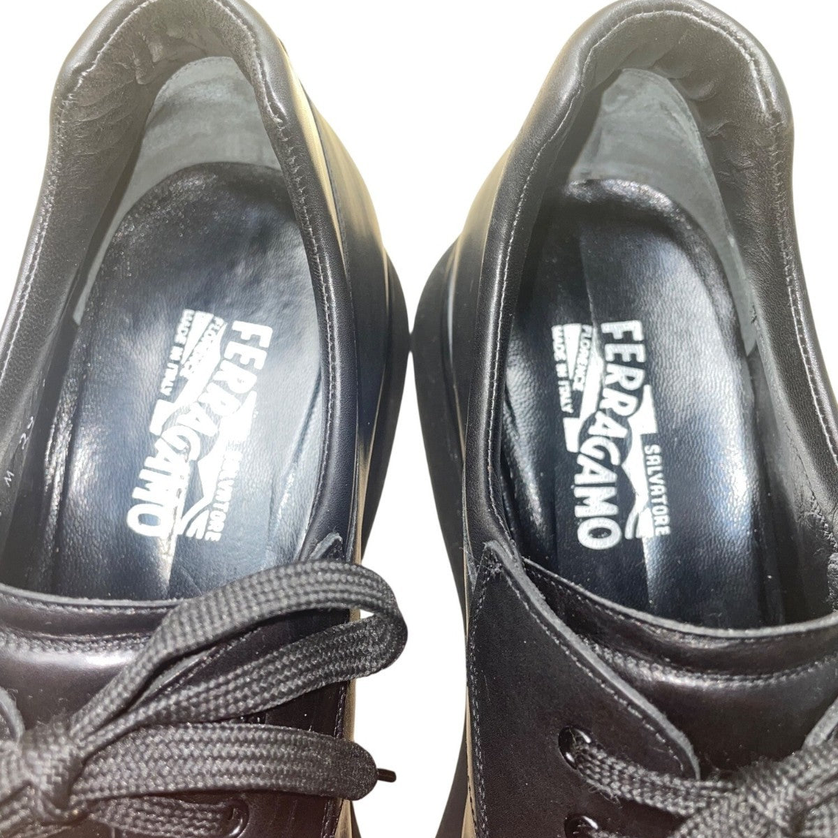 Salvatore Ferragamo Florence Men’s Black Leather Lace-Up Sport Shoes Size 12D