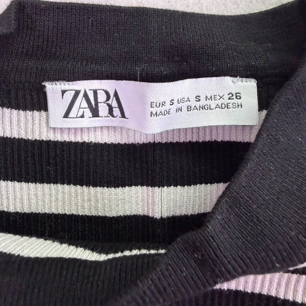Zara Womens Black & White Striped Sleeveless Halter Tank Top Size S