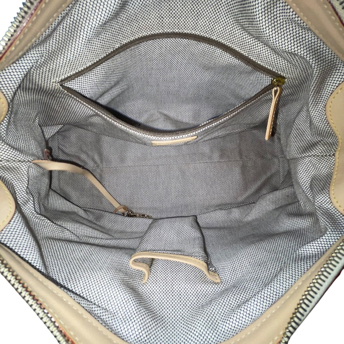 Dooney & Bourke Women’s Beige & Gray Monogram Leather Logo Pocket Tote Bag