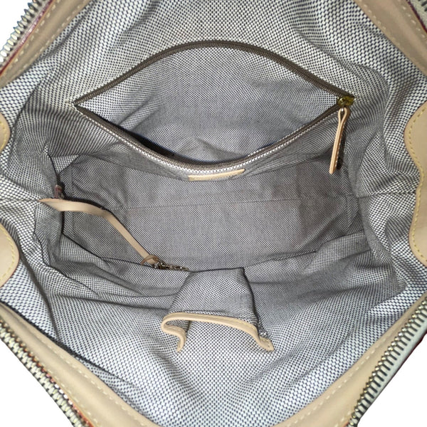 Dooney & Bourke Women’s Beige & Gray Monogram Leather Logo Pocket Tote Bag