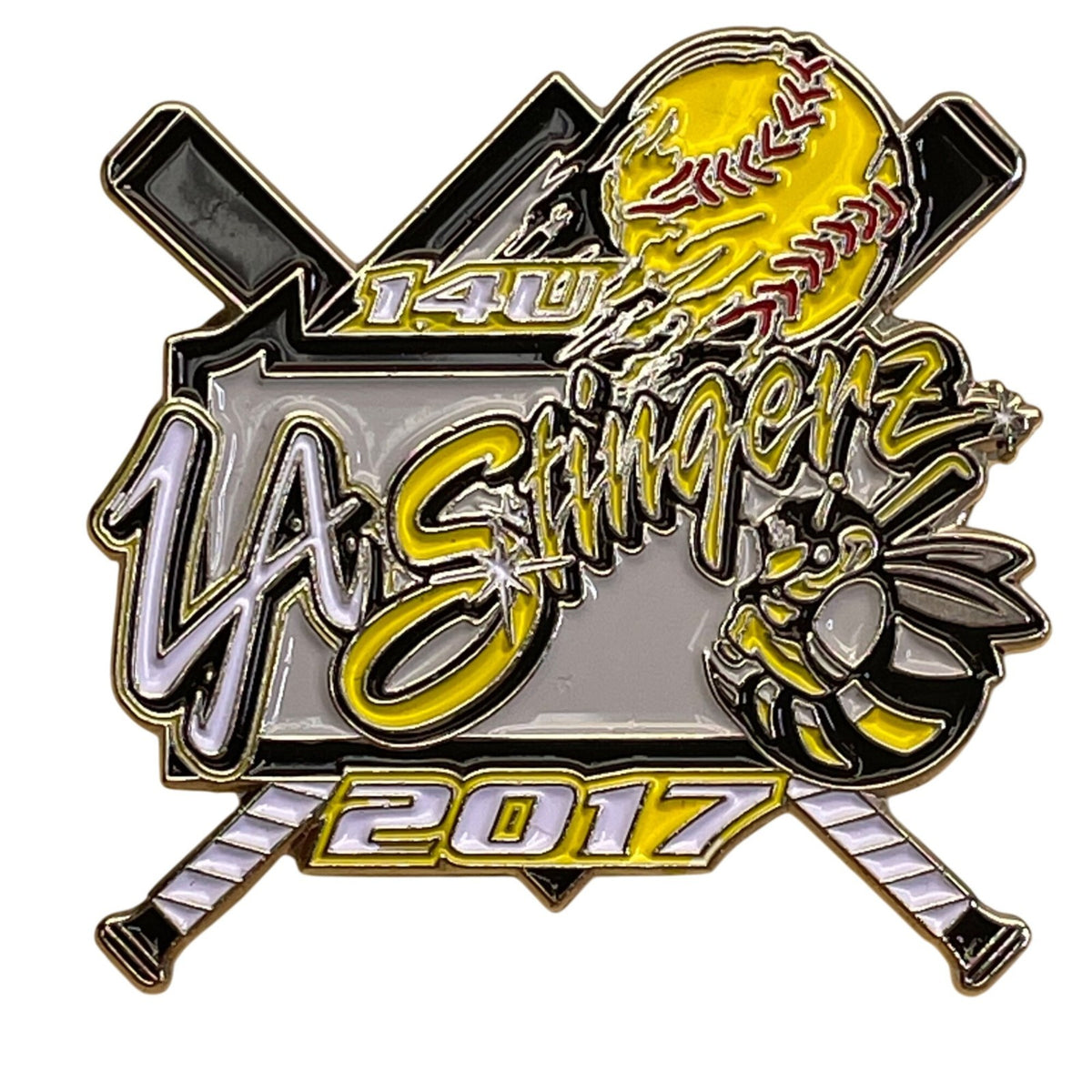 Custom LA Stingerz 2017 14U Softball Trading Pin With Dual Clutch Backing