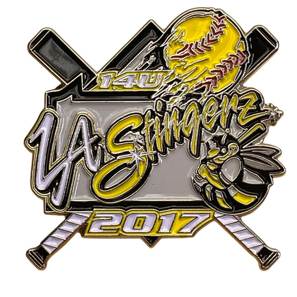Custom LA Stingerz 2017 14U Softball Trading Pin With Dual Clutch Backing