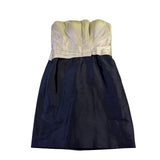 Occasions Mon Cheri Women Champagne & Black Silk Dress With Bolero Size 6 Formal