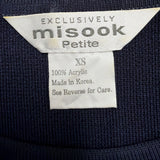 Exclusively Misook Womens Navy Acrylic Two-Piece Knit Top & Skirt Set Size XS P