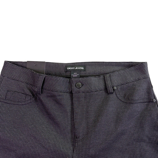 DKNY Jeans Womens Grey Houndstooth Polyester Blend Slim Fit Pants Medium Size M
