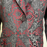 Classiques Entier Women's Black and Burgundy Floral Blazer Size 8 (EUR 38)