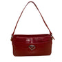 Brighton Women's Red Faux Leather Croc Embossed With Heart Accent Shoulder Bag
