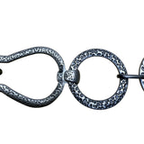 Silver-Tone Textured Metal Women’s Chain Necklace Oval & Circle Link Design
