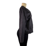 Lysse Womens Black  Jacket Large Lightweight Textured Asymmetrical