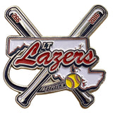 LT Lazers Fastpitch Softball Trading Pin 2016 Collectible Crossed Bats Design