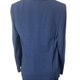 Giorgio Womens Textured Blazer Jacket Size 48 Blue Made In Italy
