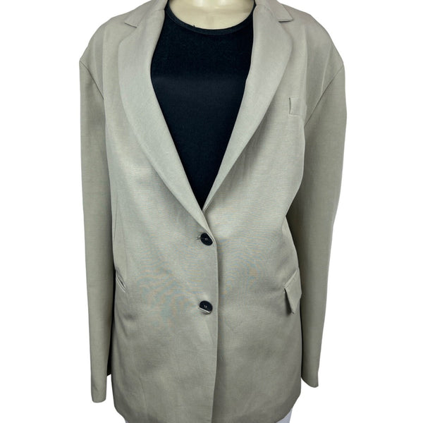 Zara Women’s Notched Lapel Grey Blazer Sz M-L Office Attire